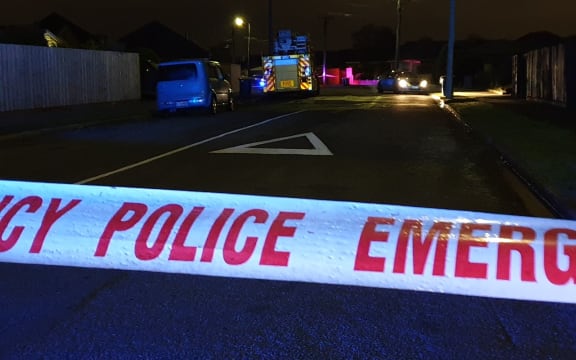 The scene of a fatal house fire in Vivian Street, Burwood, Christchurch. Two people died and several others escaped the blaze.