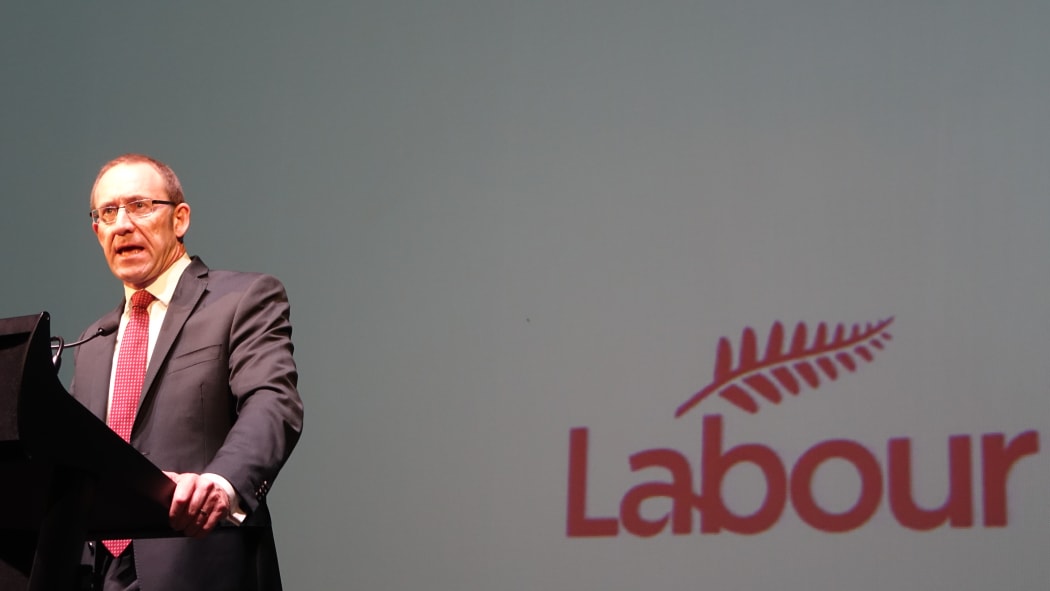 Labour leader Andrew Little addresses delegates at the party conference in Palmerston North