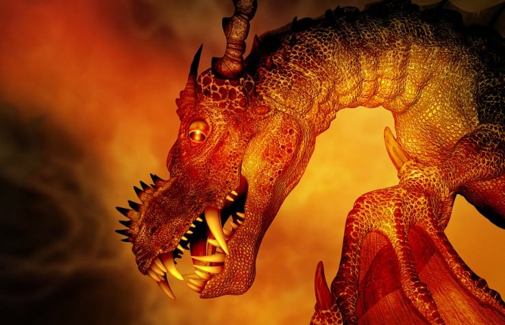 Dragon, illustration. (Photo by VICTOR HABBICK VISIONS/SCIENCE P / VHB / Science Photo Library via AFP)