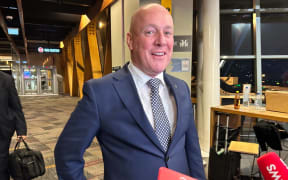 Christopher Luxon arrives at Wellington Airport.
