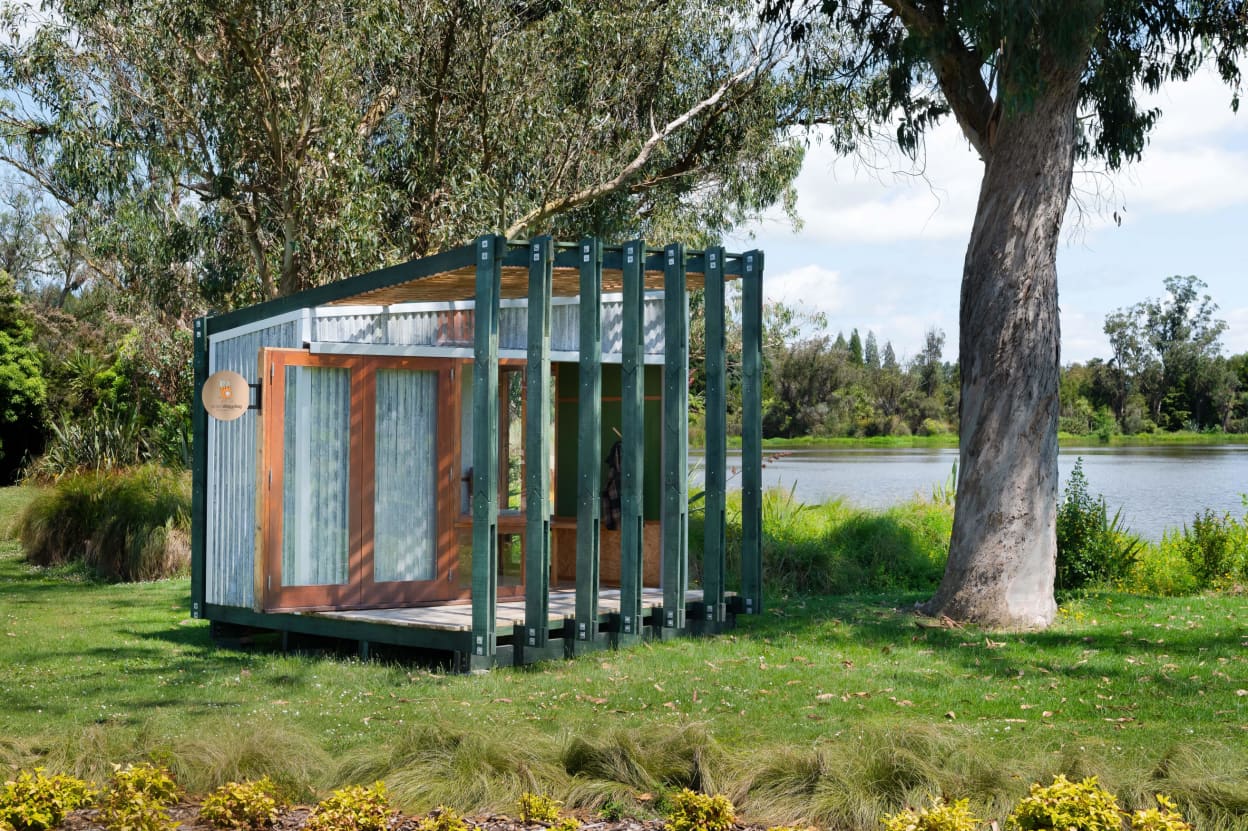 John Hayes, Ninethirty, designed this studio called Repurposed With Purpose in Kirikiriroa, Hamilton.