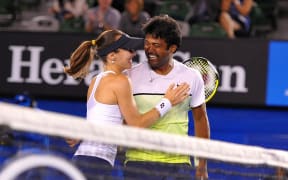 Mixed doubles combination Martina Hingis and Leander Paes.
