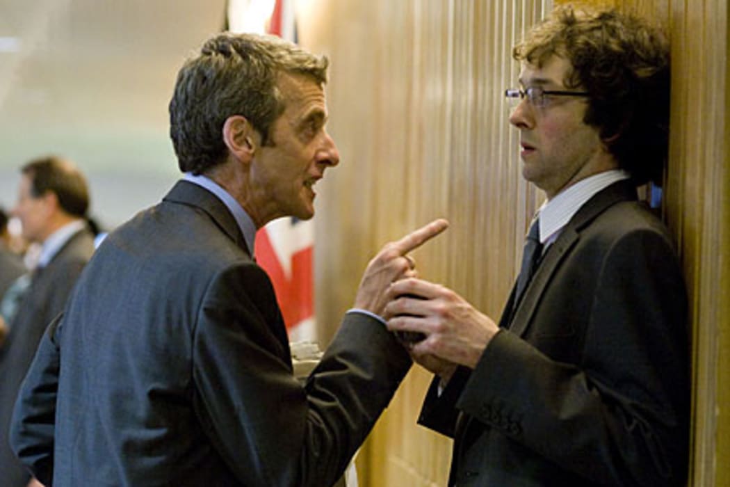 Malcolm Tucker cornering a colleague, in the TV show, The Thick of It