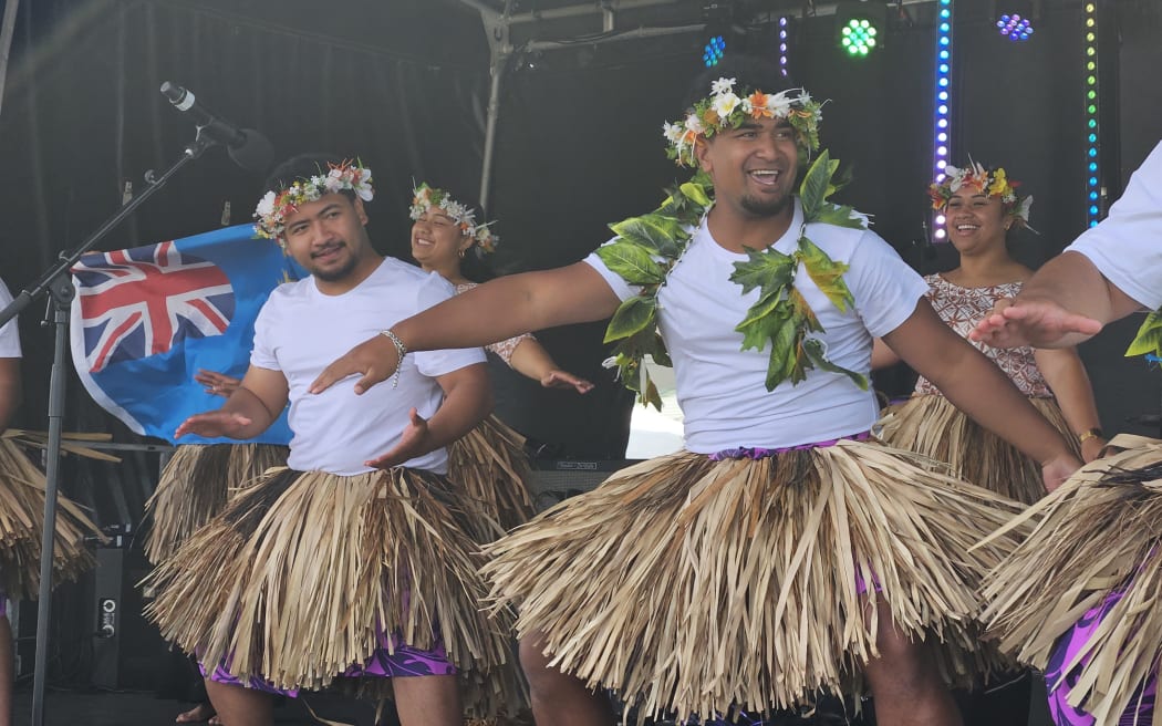 Tane Tuvalu celebrate their culture at the Wellington Pasifika Festival 2024.