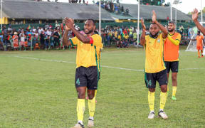 Vanuatu’s Brian Kaltak. OFC Men’s Nations Cup 2024, Final, New Zealand v Vanuatu, VFF Freshwater Stadium, Port Vila, Sunday 30 June 2024. Photo: Shane Wenzlick / www.phototek.nz
