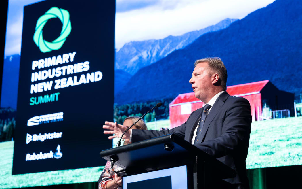 Agricultural Minister Todd McClay at the Primary Industries New Zealand Summit in Christchurch.