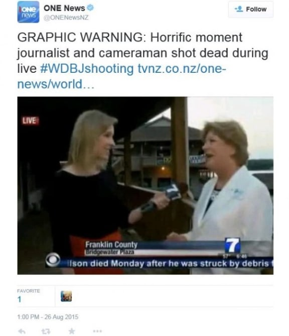 screen shot of the tweet from TVNZ which upset John Edwards