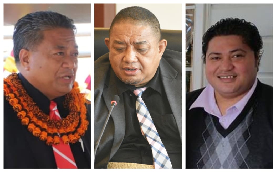 Ousted Tongan MPs: From left Poasi Tei, Tatufu Moeaki and  Sangster Saulala