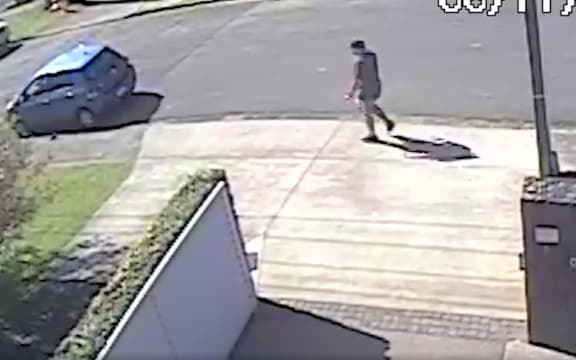 An image from CCTV footage released by police of a man they said was on Beechwood Road around the time of an assault on a woman on a walking track near Browns Bay.