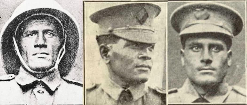 Three of the four Hipa brothers who went to WW1. From L to R Corporal Sipae Hipa, Sergeant Pulu Hipa and Private Peni Hipa