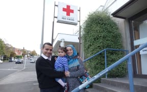 Ghazwan (left), Julia and Zeina Al Ashkar arrived in Dunedin 10 months ago.
