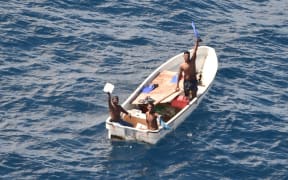 Four i-Kiribati fishermen found by RNZAF Orion crew.