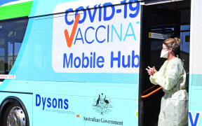 Jabba the bus - Goulburn Valley Health's mobile Covid-19 vaccination unit.