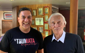 Julian Wilcox with Fred Graham at his home in Waiuku