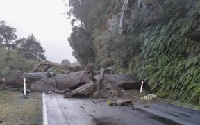 Rockfall near Orman Falls has closed State Highway 6 between Haast and Makarora.