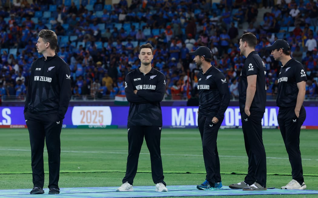 New Zealand players during the presentation after loss to India in 2025 Champions Trophy final.