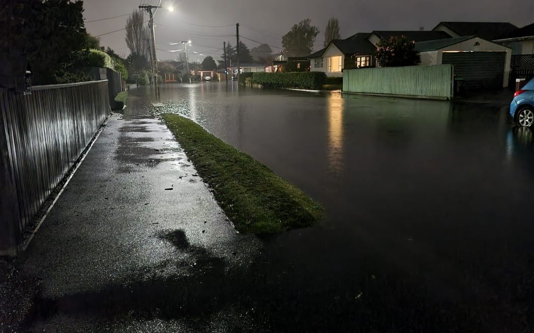 Streets in Christchurch were under water last night.