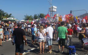 Protesters gather in Rio de Janeiro ahead of the opening of the 2016 Olympics.