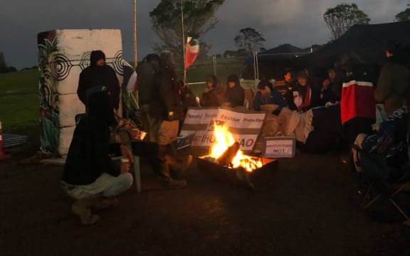 Ihumātao on Tuesday morning after police numbers boosted on Monday night.
