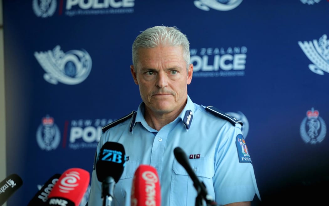 Police Commissioner Richard Chambers speaks to media about retail crime and the controversial new shoplifting directive on Tuesday.