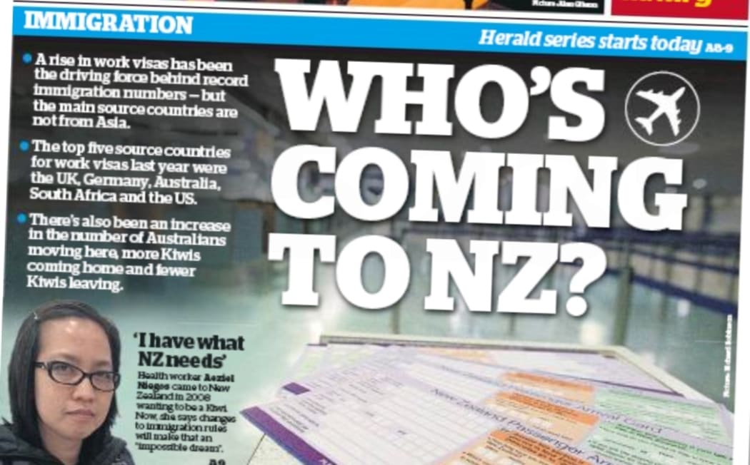 The front page story Winston Peters condemned as "propaganda".