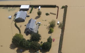 Flooding around a property in Southland.