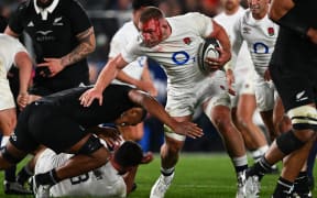 England's Sam Underhill in action against the All Blacks, 2024.