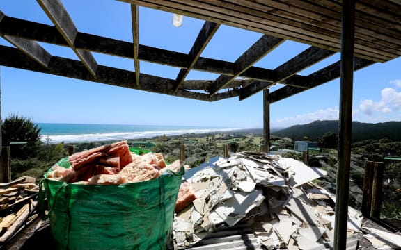 Materials salvaged from a deconstructed category three home