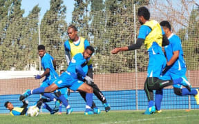 Fiji's Olympic football team training in Spain.
