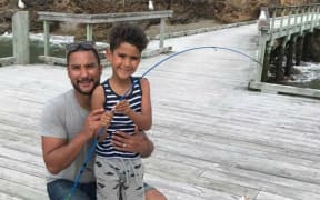 Gareth Stewart with his son