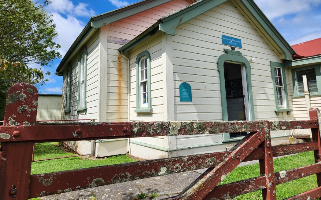 Exterior of the Eketāhuna Museum, a restored weatherboard building built in 1884