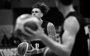 Isaac Fotu.
New Zealand Tall Blacks Basketball team v The Philippines.