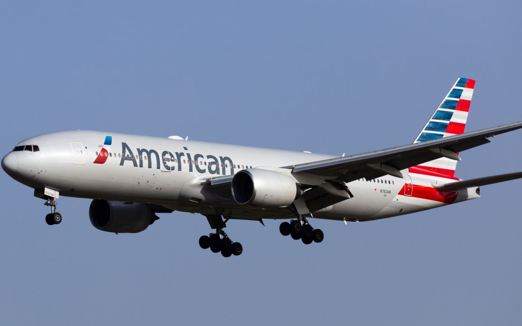 BARCELONA, SPAIN - JANUARY 24, 2020: Passenger aircraft Boeing 777 of American Airlines with registration number N782AN landing in International El Prat Airport in Barcelona