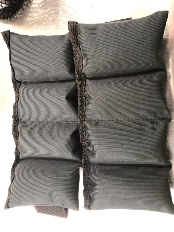 Wristweights containing methamphetamine were seized by Customs during Operation Bali. Photo / NZ Customs