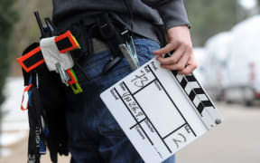 film crew clapperboard