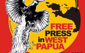 Poster calling for press freedom in Indonesia's Papua region, otherwise known as West Papua.