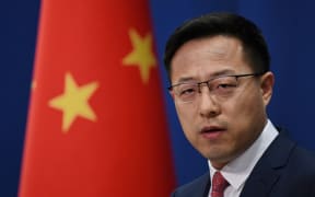 Chinese Foreign Ministry spokesperson Zhao Lijian speaks at the daily media briefing in Beijing on April 8, 2020.