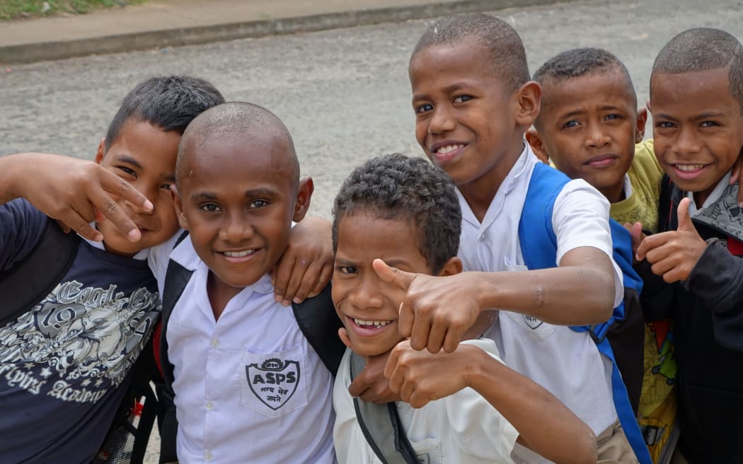 Children at the Jittu Squater Settlement, near Suva, Fiji