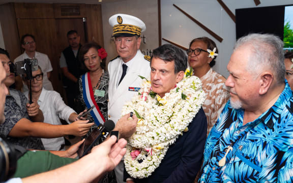 French Polynesia, Faaa, 2025-07-15. Mr Manuel Valls, French Minister of the French Overseas Territories, arrives for his first official visit to French Polynesia. Press briefing at the Tahiti-Faaa International Airport. Photograph by Vaikehu Shan/Hans Lucas.
Polynesie francaise, Faaa, 2023-11-11. M. Manuel Valls arrive en visite officielle en Polynesie francaise pour la premiere fois depuis sa prise de poste en tant que Ministre des Outre-Mer. Point presse a l aeroport international de Tahiti-Faaa. Photographie par Vaikehu Shan/Hans Lucas. (Photo by Vaikehu Shan / Hans Lucas via AFP)