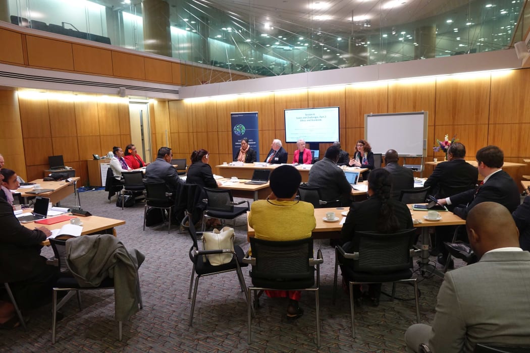 Pacific Islands Parliamentary Workshop for over 30 members and clerks from legislatures across the Pacific and the UK, 13 April 2018, Wellington.