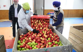 Members of the Supreme Sikh Society NZ working at the food bank.