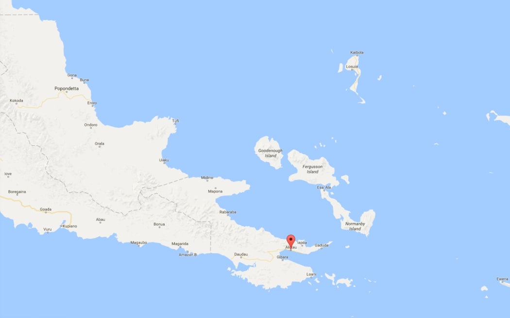 Map showing Alotau in Southern PNG