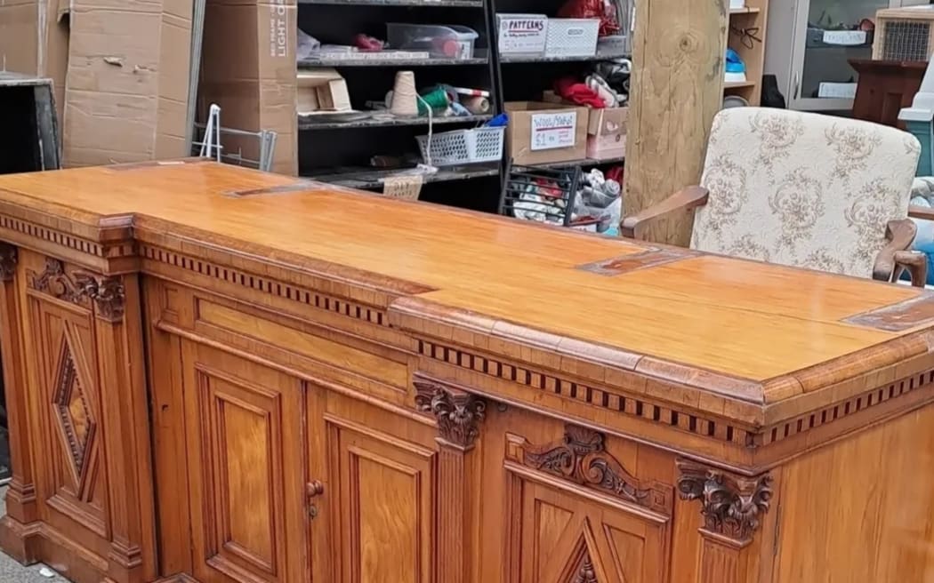 The sideboard from the Wellington Town Hall that was based in the mayor's office.
