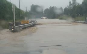 Flooding on SH25 south of Whitianga early on Thursday 17 March.