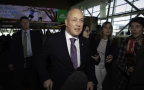 Incoming Prime Minister Christopher Luxon arrives at Wellington Airport.