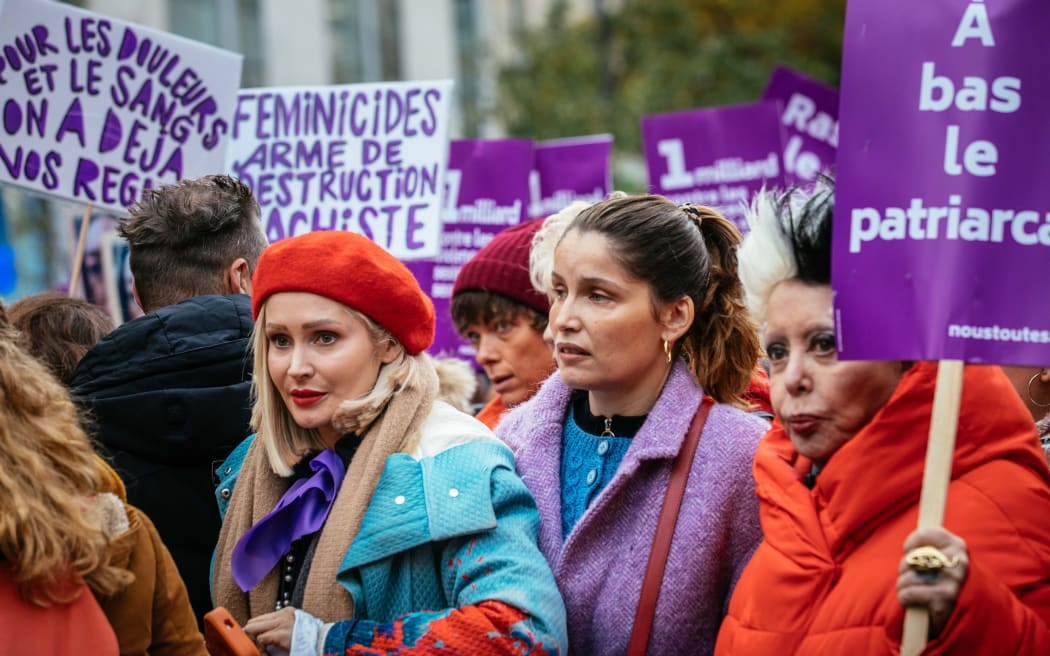 TV columnist Tatiana Laurens Delarue (right), comedian and model Laetitia Casta (centre) and photographer Orlan (right) are at the top of the list.