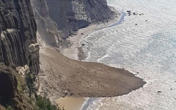 An aerial shot of the slip in Hawke's Bay.
