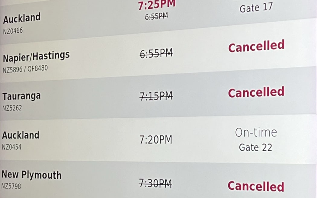 A slew of flights have been cancelled or delayed at Wellington Airport amid high winds.