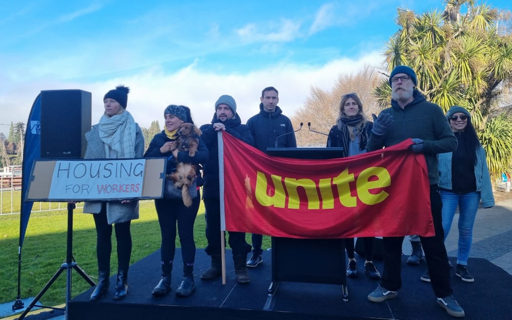 Protesters against lack of rental housing in Qtown