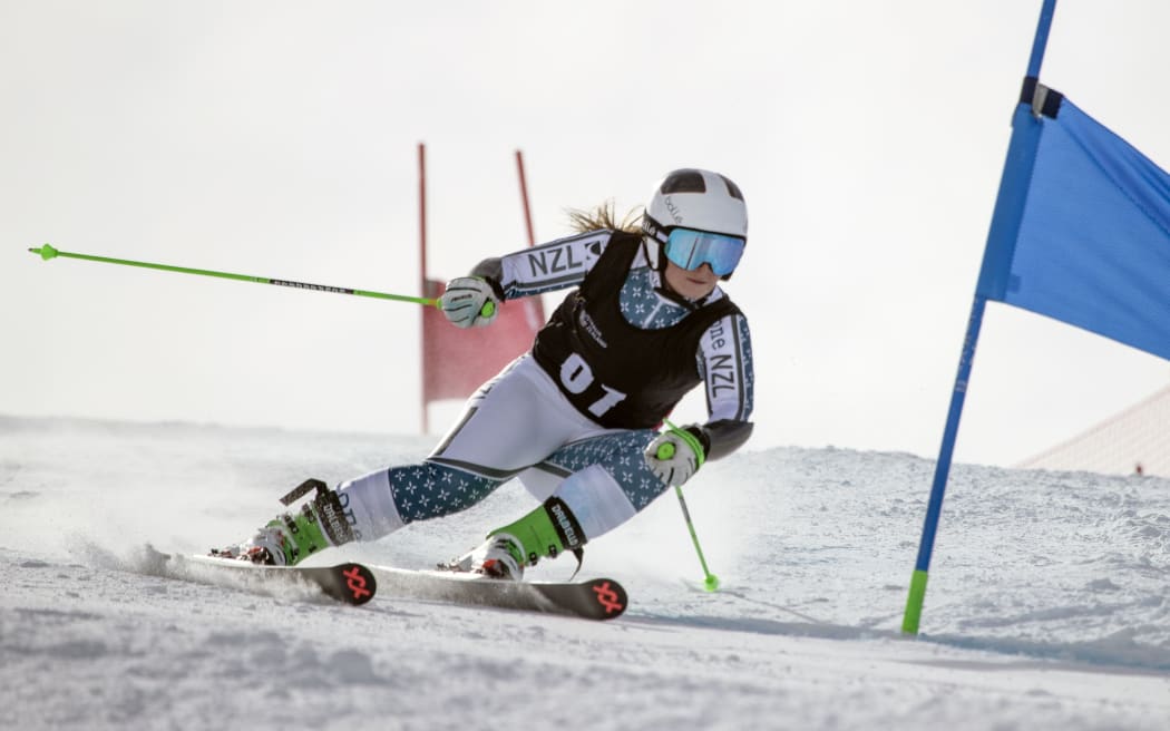 Alice Robinson from New Zealand at the Alpine Series at Coronet Peak.